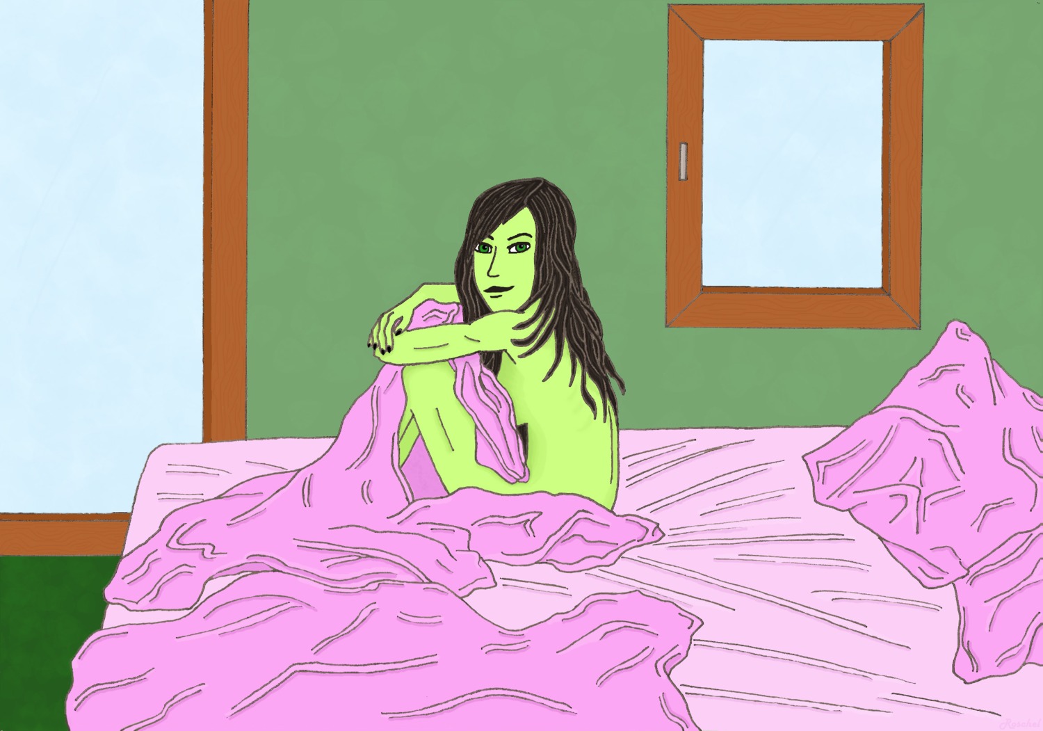 breasts disney female female_only human kim_possible large_breasts rule34 shego solo straight_hair tagme