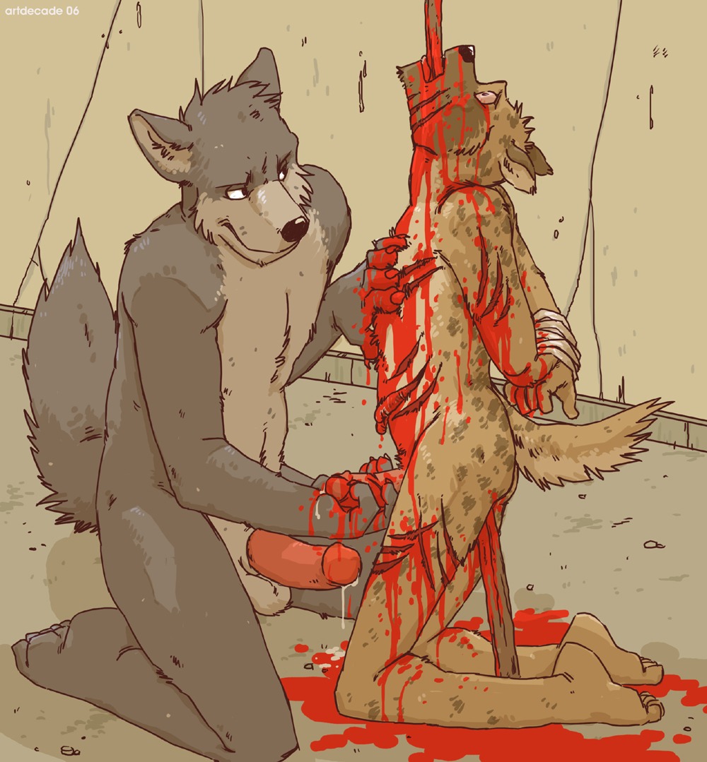 2006 anal anal_impalement anal_penetration anthro artdecade balls bdsm blood blood_from_ass blood_from_mouth blood_in_ass blood_in_mouth blood_on_arm blood_on_chest blood_on_face blood_on_ground blood_on_hand blood_on_leg blood_on_penis blood_puddle blood_splatter bloodshot_eyes bodily_fluids body_on_stake bound butt canid canine canis claw_marks claws cum cum_drip dated death death_erection domestic_dog dominant dominant_male dripping duo e621 erection feet fur fur_markings gash genital_fluids genital_mutilation genital_torture genitals gore gore_focus grey_body grey_fur grotesque_death guts half-erect hand_on_chest hand_on_penis hands_behind_back hands_tied humanoid_genitalia humanoid_penis imminent_death impalement intestines kneeling looking_at_another looking_at_partner looking_up_at_partner male male/male mammal markings mutilation nightmare_fuel nude oral oral_penetration organs penetration penis signature stake submissive submissive_male tail tan_body tan_fur vertical_spitted what