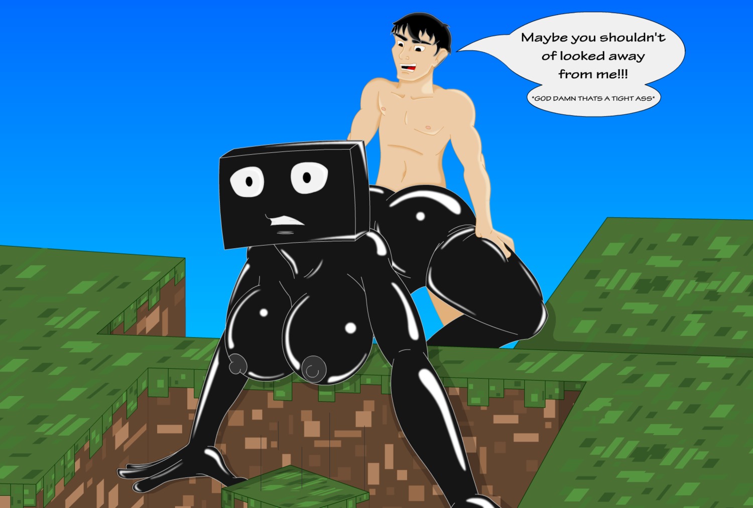 cube enderman enderwoman female genderswap genderswap_(mtf) minecraft rule34 rule_63 straight tagme text