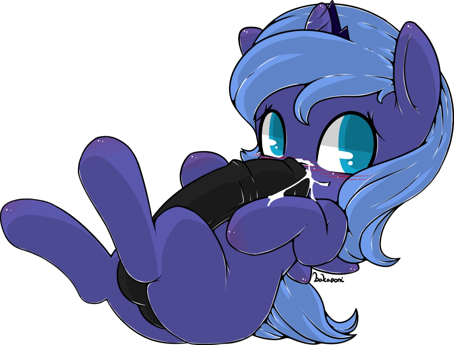 2014 aged_down animal_genitalia animal_penis anthro autofellatio bakaponi balls blue_body blue_eyes blue_feathers blue_fur blue_hair blush bodily_fluids cum cum_on_face cum_on_own_face cum_on_self e621 equid equine equine_genitalia equine_penis erection feathered_wings feathers friendship_is_magic fur genital_fluids genitals gynomorph hair hasbro hi_res horn intersex looking_at_viewer mammal masturbation my_little_pony mythological_creature mythological_equine mythology nude oral oral_masturbation penile penile_masturbation penis princess_luna_(mlp) simple_background solo white_background winged_unicorn wings young young_anthro young_gynomorph young_intersex