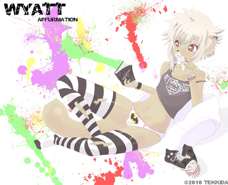 2010 anthro astralmiasma clothing e621 femboy food genitals herpestid male mammal mongoose penis penis_poking_out pocky red_eyes solo tail underwear