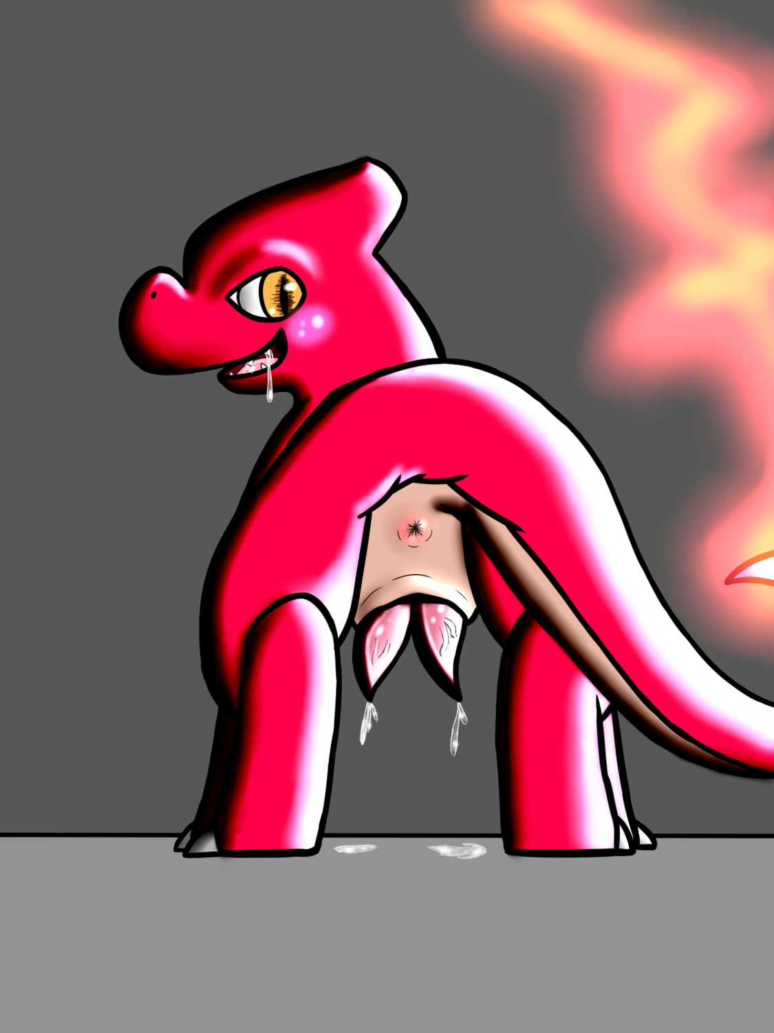 2_penises 3:4 animal_genitalia animal_penis anus blush bodily_fluids buizel06 charmeleon cum drooling e621 erection feral fire flaming_tail generation_1_pokemon genital_fluids genital_slit genitals hemipenes hi_res lizard looking_at_viewer male multi_genitalia multi_penis nintendo nude orange_body orange_skin penis pokemon pokemon_(species) precum presenting reptile saliva scalie solo tail