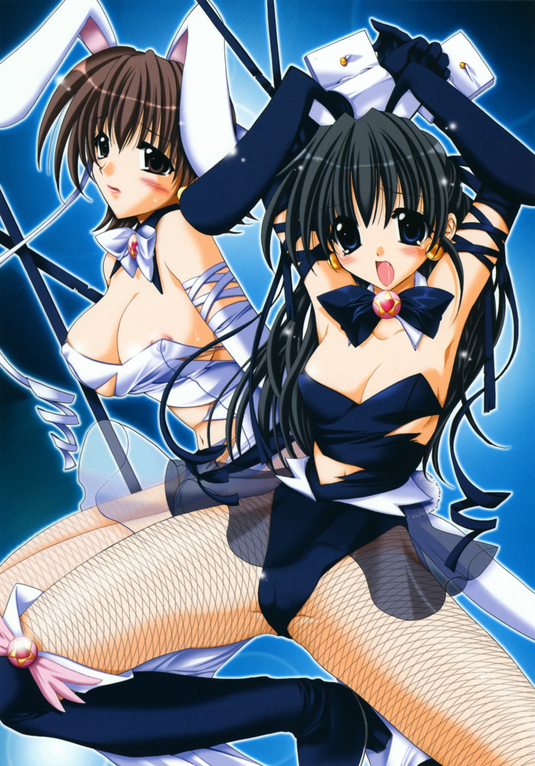 bunny_girl cleavage erect_nipples female nipples rule34 shinano_yura torn_clothes