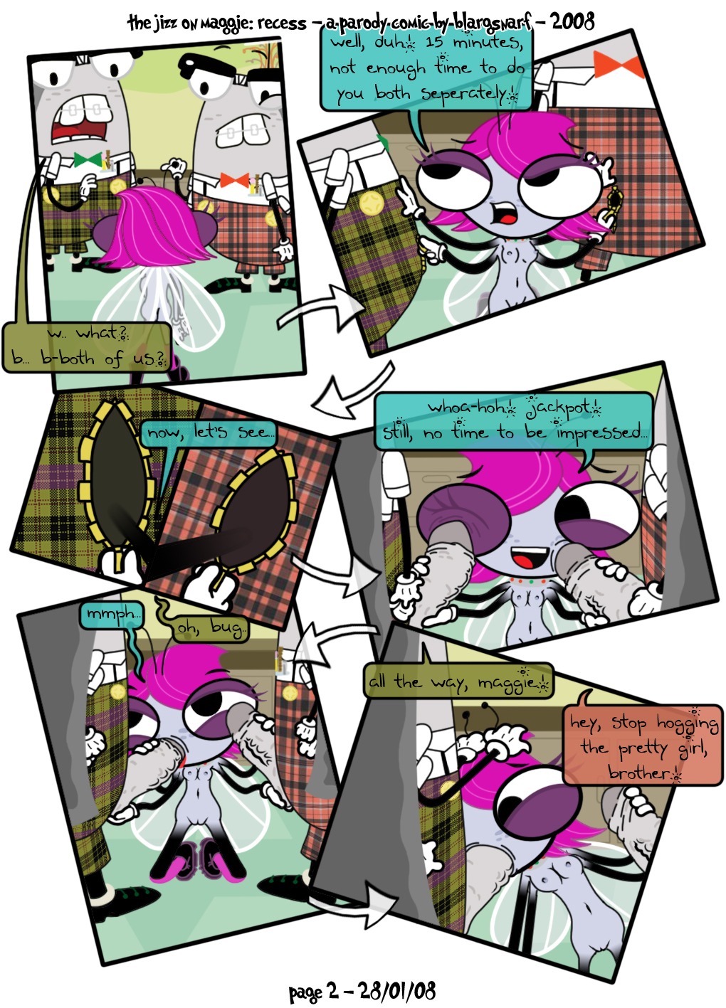 anthro anthro_only blargsnarf comic disney disney_channel eugene_(the_buzz_on_maggie) fellatio female maggie_pesky male nipples oral penis pussy rule34 straight tagme the_buzz_on_maggie toon_disney wendell_(the_buzz_on_maggie)