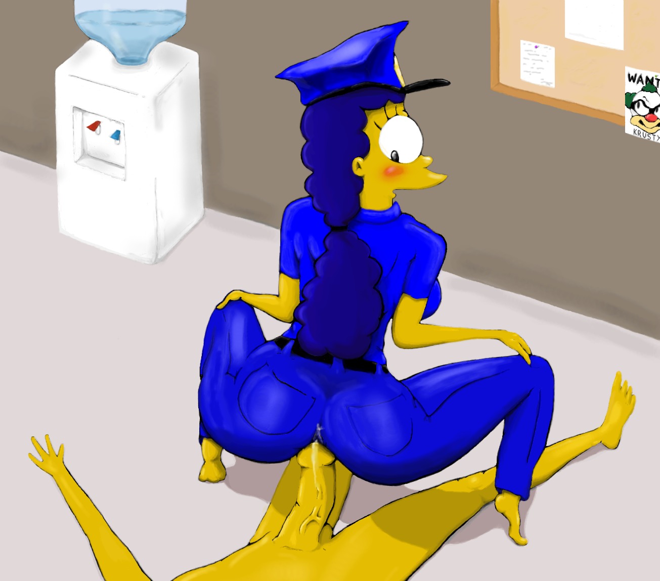 20th_century_studios accurate_art_style clothes color cum female human indoors male marge_simpson nude penis rule34 squatting straight tagme the_simpsons yellow_body yellow_skin