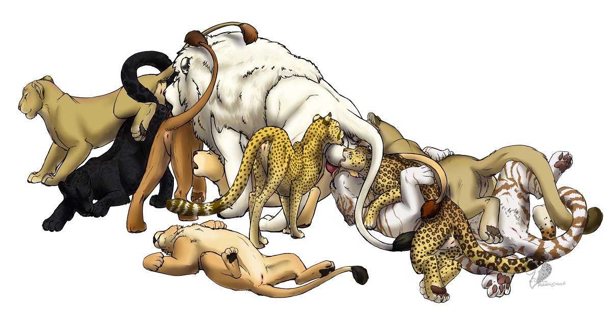 2011 4_toes ball_lick balls cheetah cougar cunnilingus digital_media_(artwork) digitigrade e621 erection feet felid feline female feral feral_on_feral genitals group group_sex hindpaw jaguar leopard licking lion male male/female mammal nude oral orgy oskenn oskenn_(artist) pantherine pawpads paws penetration penile penis penis_lick quadruped rakeesh-twl sex simple_background soles tail tiger toes tongue tongue_out vaginal vaginal_penetration vulva white_background