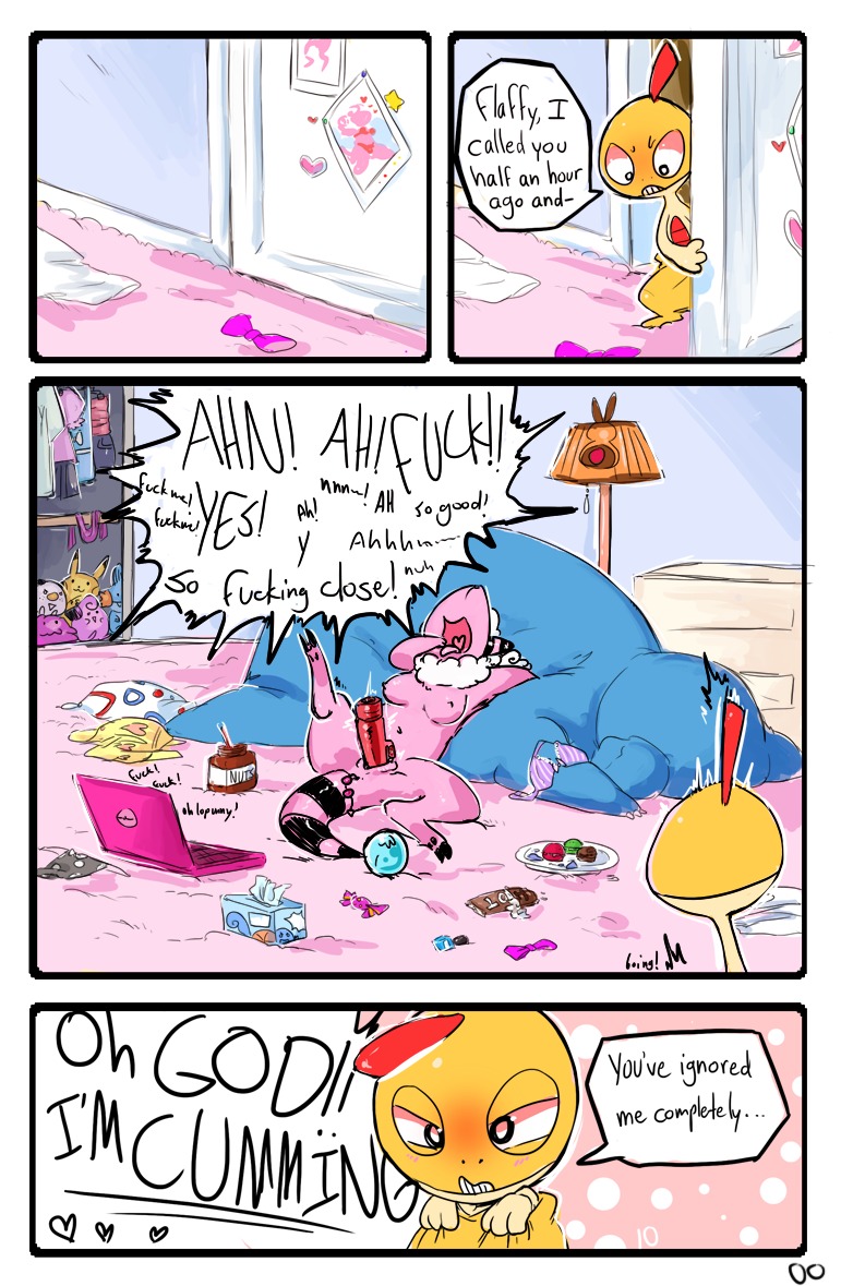ambiguous_gender anal anal_beads anal_penetration angry blush bra breasts candy caught_in_the_act chocolate cleffa clothing comic computer dessert digitigrade dildo double_penetration duo e621 electronics english_text female flaaffy food fur generation_1_pokemon generation_2_pokemon generation_3_pokemon generation_5_pokemon heart_symbol inside laptop male mammal mudkip nintendo nude open_mouth oshawott panties penetration pikachu pokemon pokemon_(species) ribbons rodent scraggy sex_toy size_difference snorlax squirtle text thick_thighs tingtongten tissue underwear vaginal vibrator yellow_body yellow_fur