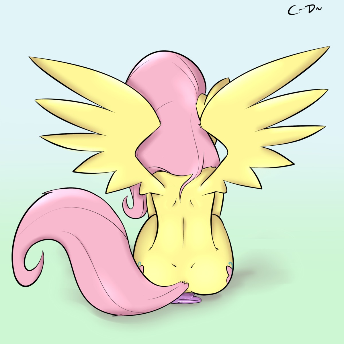 1:1 ambiguous_penetration anus atrolux conditional_dnp cutie_mark digital_media_(artwork) dildo dildo_sitting e621 equid equine feathered_wings feathers female fluttershy_(mlp) friendship_is_magic fur hair hasbro heart_symbol hi_res mammal my_little_pony mythological_creature mythological_equine mythology pegasus penetration pink_hair sex_toy solo tail wings yellow_body yellow_feathers yellow_fur