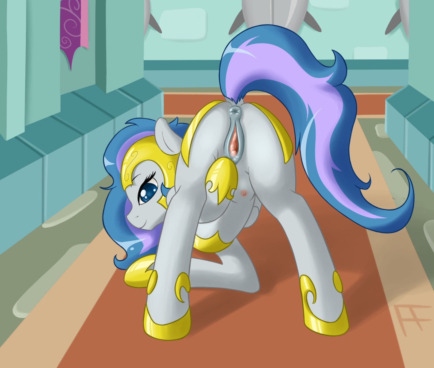 alternate_version_at_source anatomically_correct anatomically_correct_genitalia anatomically_correct_vulva animal_genitalia animal_vulva anus armor ass_up bent_over blitzstar bodily_fluids butt detailed_background digital_media_(artwork) e621 equid equine equine_genitalia equine_vulva fan_character fearingfun feathered_wings feathers female feral friendship_is_magic genital_fluids genitals hasbro hi_res inside looking_at_viewer looking_back mammal masturbation my_little_pony mythological_creature mythological_equine mythology nipples nude pegasus presenting presenting_hindquarters presenting_vulva puffy_anus quadruped rear_view royal_guard_(mlp) smile solo spread_vulva spreading standing tail teats vaginal vaginal_fluids vaginal_masturbation vulva wings