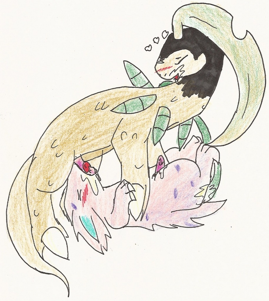 69 anthro bayleef color cum fellatio furry insertion male male_only multiple_males nidorino nude oral penis pokemon pokemon_(species) rule34 side_view