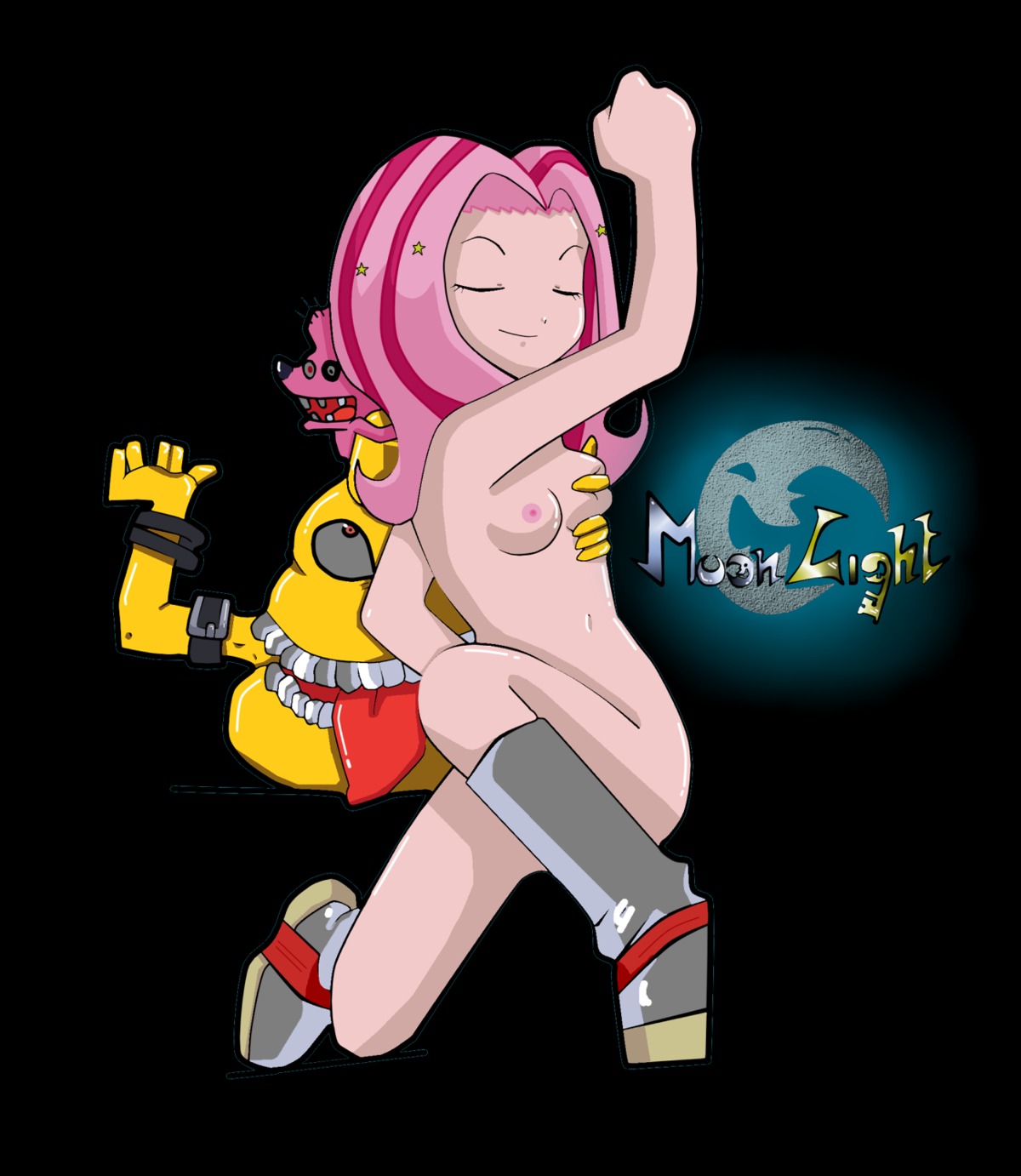 breasts chumon closed_eyes color digimon digiphilia female hair human interspecies mimi_tachikawa nipples nude pink_hair rule34 silvermoonlight size_difference sukamon