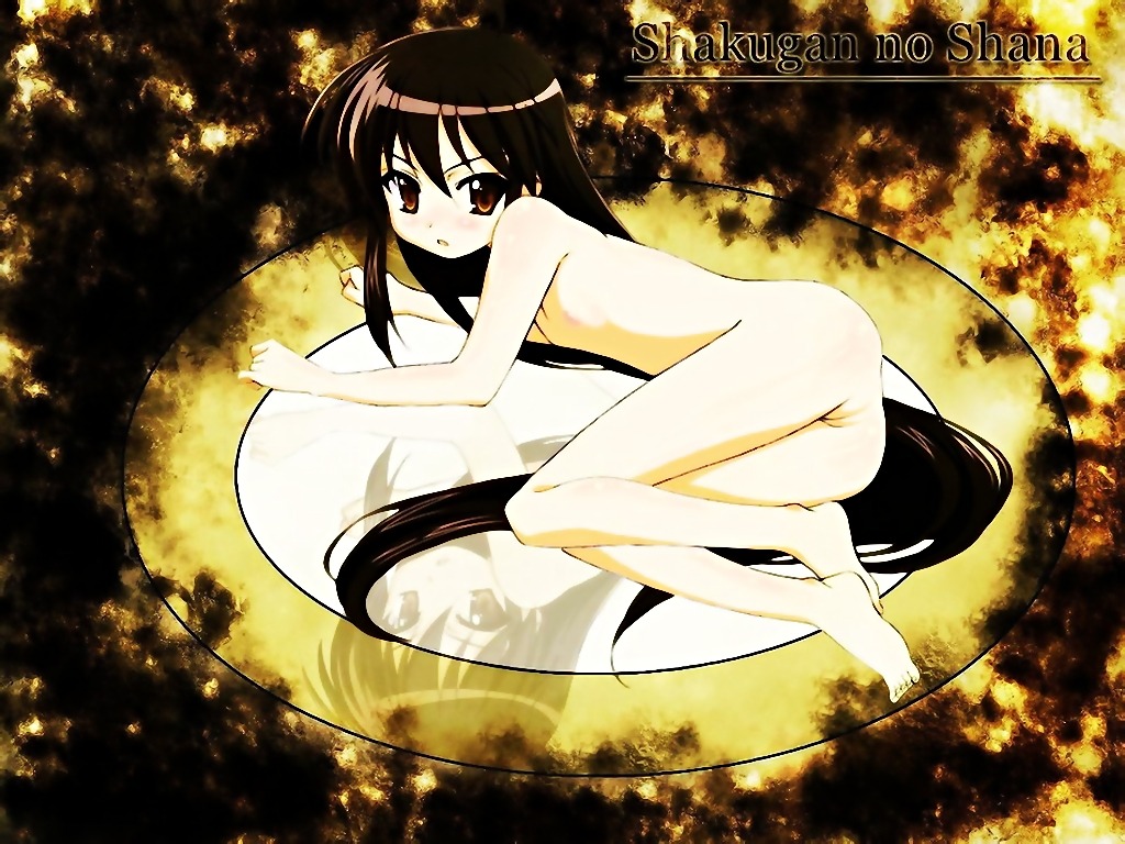 ass brown_eyes brown_hair female flat_chest long_hair nipples nude pussy rule34 shakugan_no_shana shana uncensored