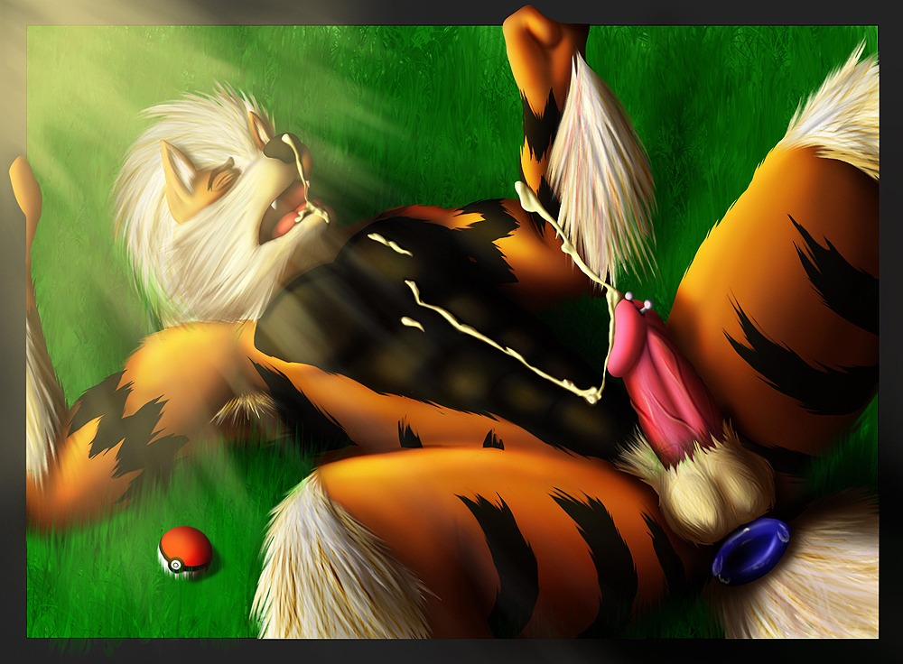 anthro arcanine color cum fur furry insertion lying male male_only masturbation nintendo nude on_back penis pokemon pokemon_(species) rule34 solo tagme