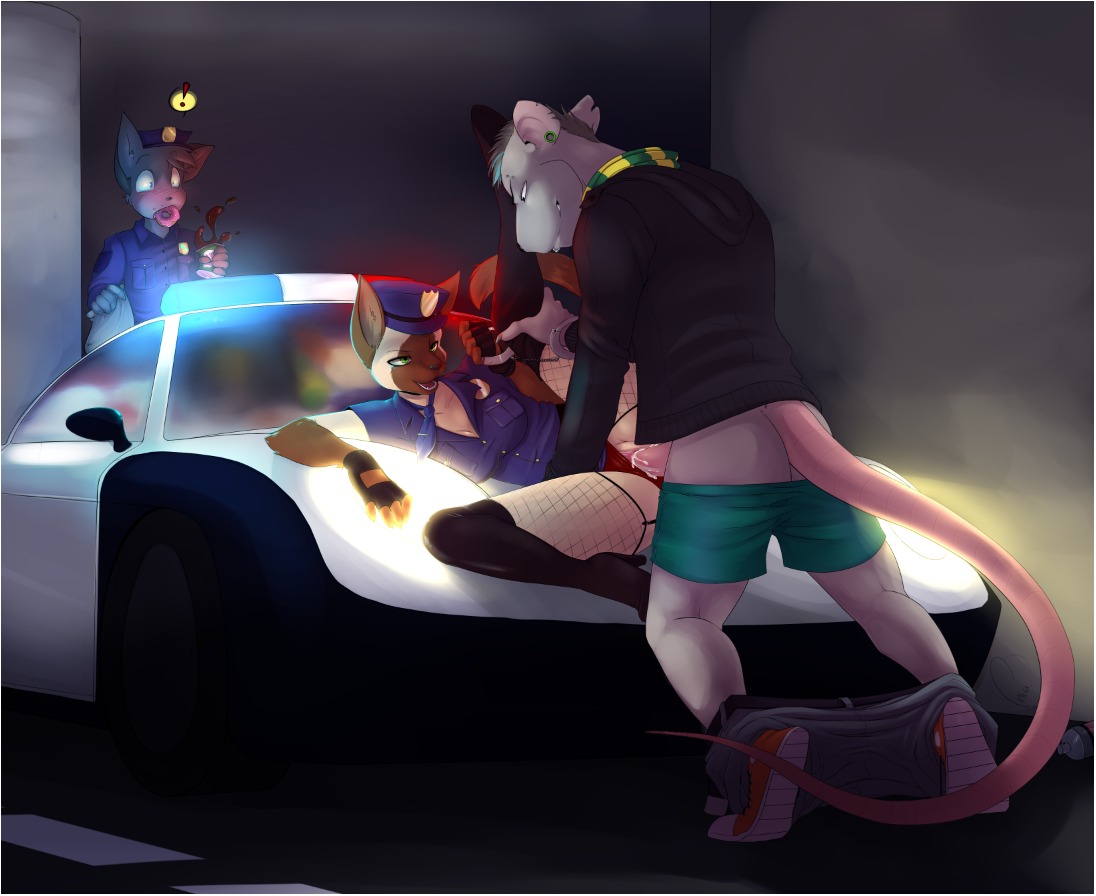 2012 anthro buxbi car clothing cum cum_in_pussy cum_inside doughnut female furry hat male mouse on_back panties panties_aside panties_on_side pants pants_down penetration penis police pussy raised_leg rat rodent rule34 sex spread_legs spreading straight tail underwear vaginal_penetration