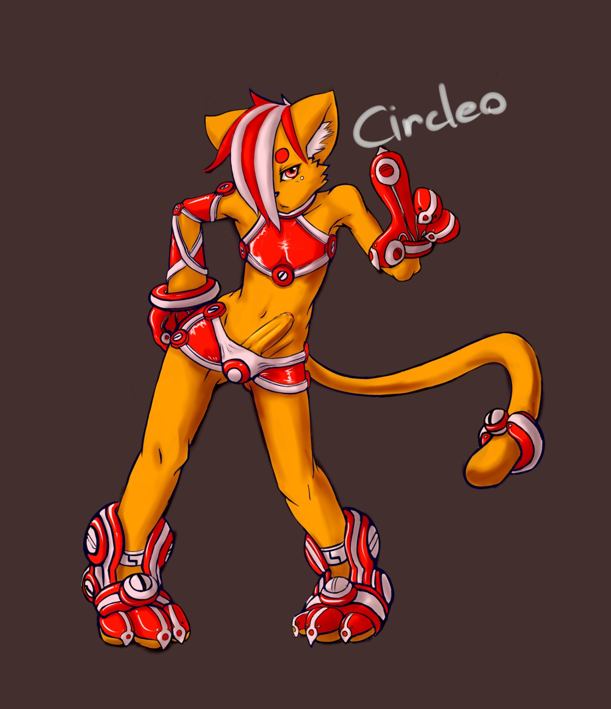 absurd_res anthro chizi circleo clothing domestic_cat e621 erection felid feline felis femboy foreskin genitals gloves handwear hi_res humanoid_genitalia humanoid_penis male mammal penis solo tail