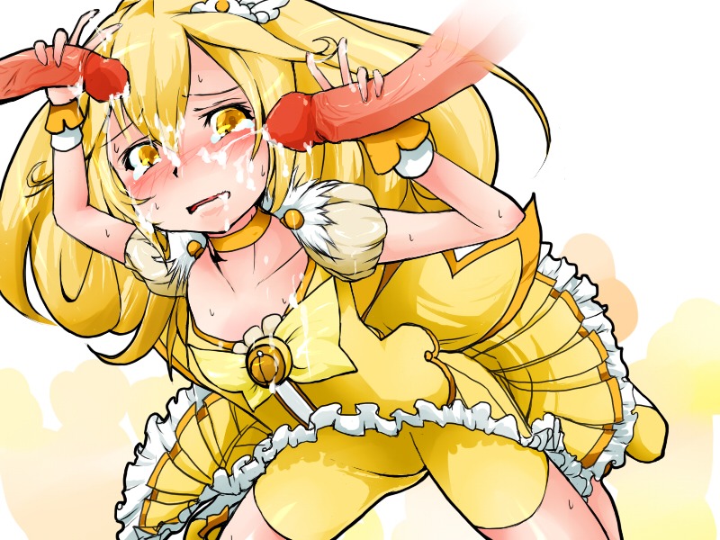 blush clothing cum cure_peace female haku_yowane_(artist) handjob precure pretty_cure rule34 shorts smile_precure tagme threesome yayoi_kise