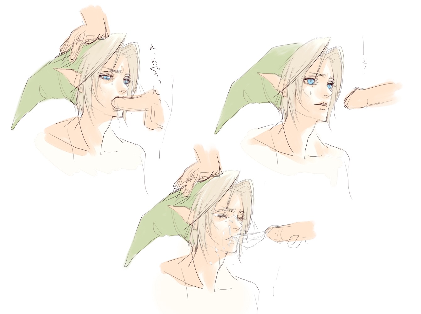 link link_(ocarina_of_time) male multiple_males ocarina_of_time oral rule34 tagme the_legend_of_zelda yaoi