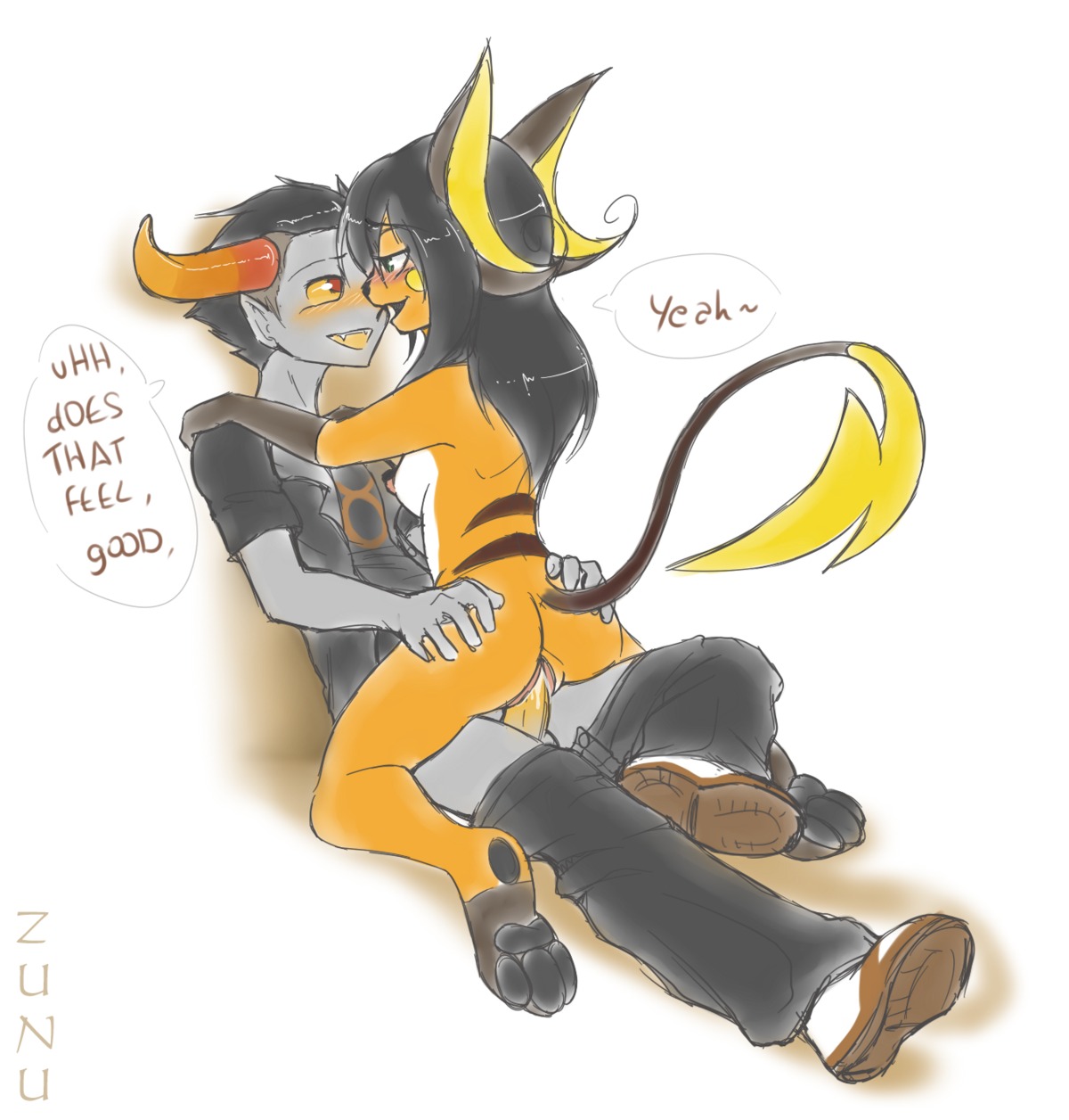 alien alien_humanoid anthro anthro_penetrated anthrofied blush bottomwear bottomwear_down breasts butt butt_grab clothed clothing duo e621 erection eye_contact feet female female_on_humanoid female_on_top female_penetrated from_front_position generation_1_pokemon genitals hand_on_butt hi_res hindpaw homestuck horn horned_humanoid humanoid humanoid_on_anthro humanoid_penetrating humanoid_penetrating_anthro interspecies looking_at_another lying male male/female male_on_anthro male_on_bottom male_penetrating male_penetrating_female mammal mastery_position ms_paint_adventures nintendo nude on_back on_bottom on_lap on_top pants pants_down partially_clothed pawpads paws penetration penile penile_penetration penis penis_in_vagina pokemon pokemon_(species) pokemorph raichu rear_view rodent sex sitting sitting_on_lap spread_butt spread_legs spreading straddling tail tavros_nitram troll_(homestuck) vaginal vaginal_penetration zunu-raptor
