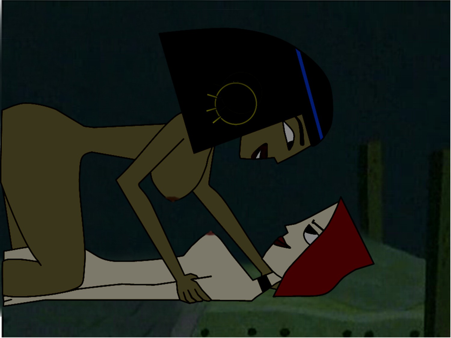 2girls accurate_art_style areola artist_request ass bare_shoulders bed big_breasts black_eyes black_hair bottomless breasts cleopatra_smith clone_high collar color colored dark-skinned_female dark_hair dark_skin earrings female female_only hoop_earrings human interracial joan_of_arc_(clone_high) large_breasts long_hair multiple_females multiple_girls naked nipples nude red_hair royalty rule34 smile smiling tagme teeth topless yuri