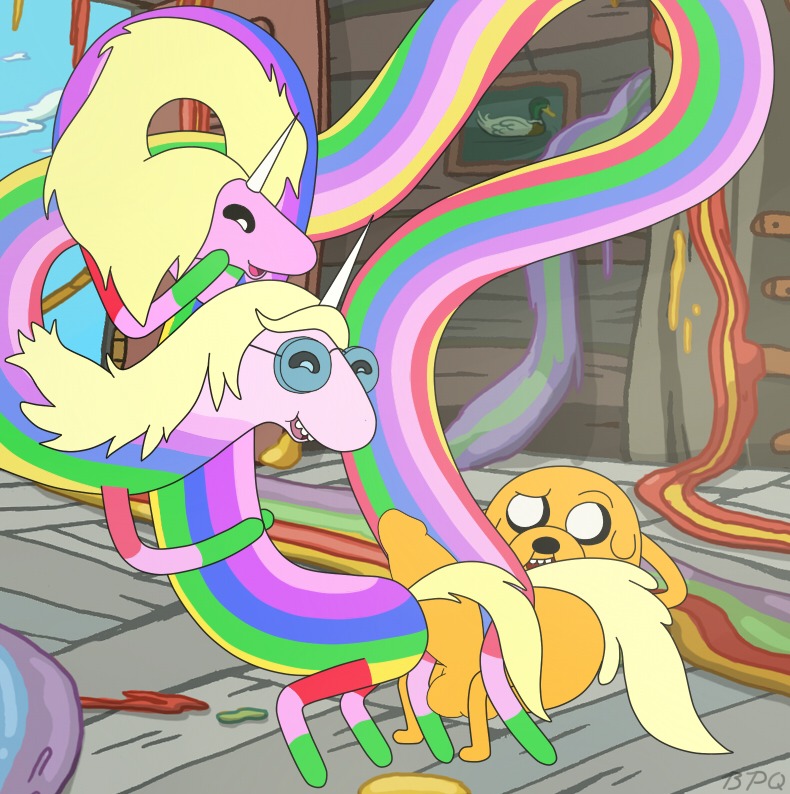 adventure_time anatid anseriform anthro avian bird blonde_hair canid canine canis cartoon_network daughter_(lore) domestic_dog duck e621 equid equine erection ethel_rainicorn eyewear female genitals glasses group group_sex hair horn indirect_incest_(lore) interspecies jake_the_dog lady_rainicorn male male/female mammal mother_(lore) mother_and_child_(lore) mother_and_daughter_(lore) mythological_creature mythological_equine mythology on_model parent_(lore) parent_and_child_(lore) parent_and_daughter_(lore) penis rainbow rainicorn sex smile threesome toony trio unicorn unknown_artist