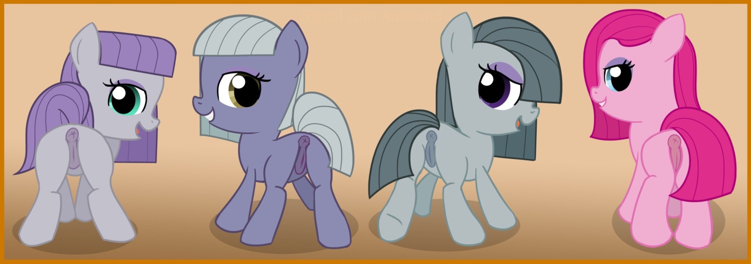2014 animal_genitalia animal_vulva anus blue_eyes butt e621 earth_pony equid equine equine_genitalia equine_vulva female feral friendship_is_magic fur genitals grey_body grey_fur grey_hair group hair hasbro hi_res horse limestone_pie_(mlp) looking_back mammal marble_pie_(mlp) maud_pie_(mlp) my_little_pony ohohokapi pink_body pink_fur pink_hair pinkie_pie_(mlp) pony presenting purple_body purple_eyes purple_fur purple_hair sibling_(lore) vulva young