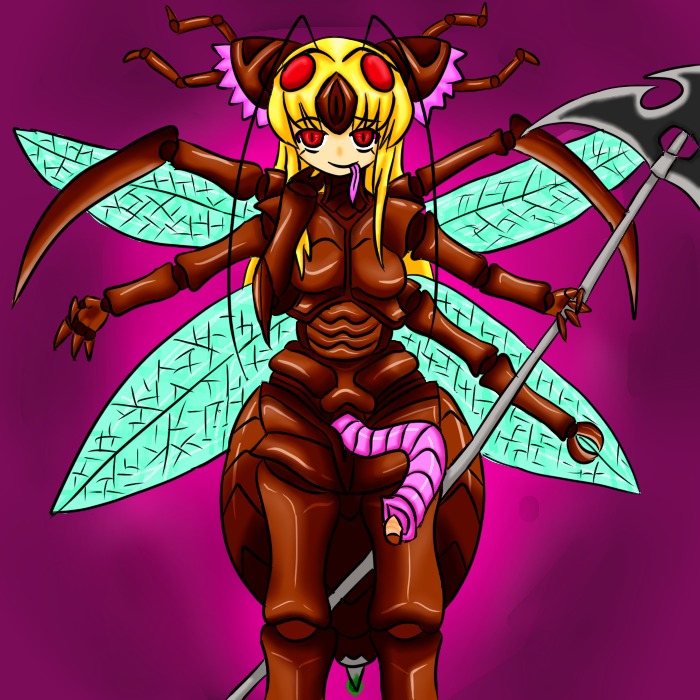 antennae blonde_hair female futanari insect insect_girl insect_wings intersex red_eyes riesz rule34 seiken_densetsu_3 stinger tagme unusual_anatomy unusual_genitalia