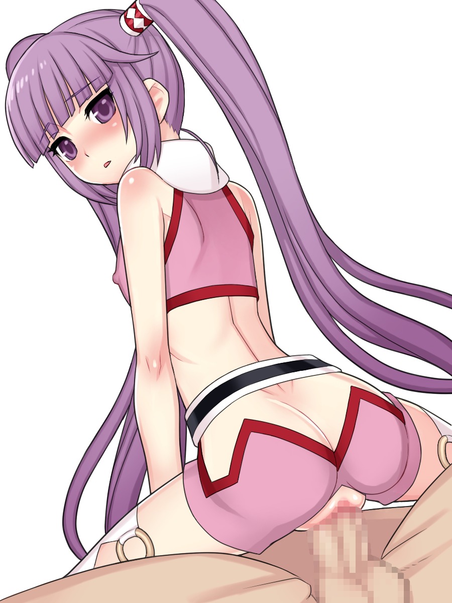 1girls bitter_sweet blush censored female highres male penis purple_eyes purple_hair rule34 sex sophie_(tales) tales_of_(series) tales_of_graces tied_hair twintails