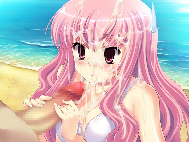beach blush censored cum cum_on_hair facial female game_cg handjob lingerie long_hair louise_francoise_le_blanc_de_la_valliere male ocean penis pink_eyes pink_hair rule34 sweatdrop swimsuit team-tanabe zero_no_tsukaima