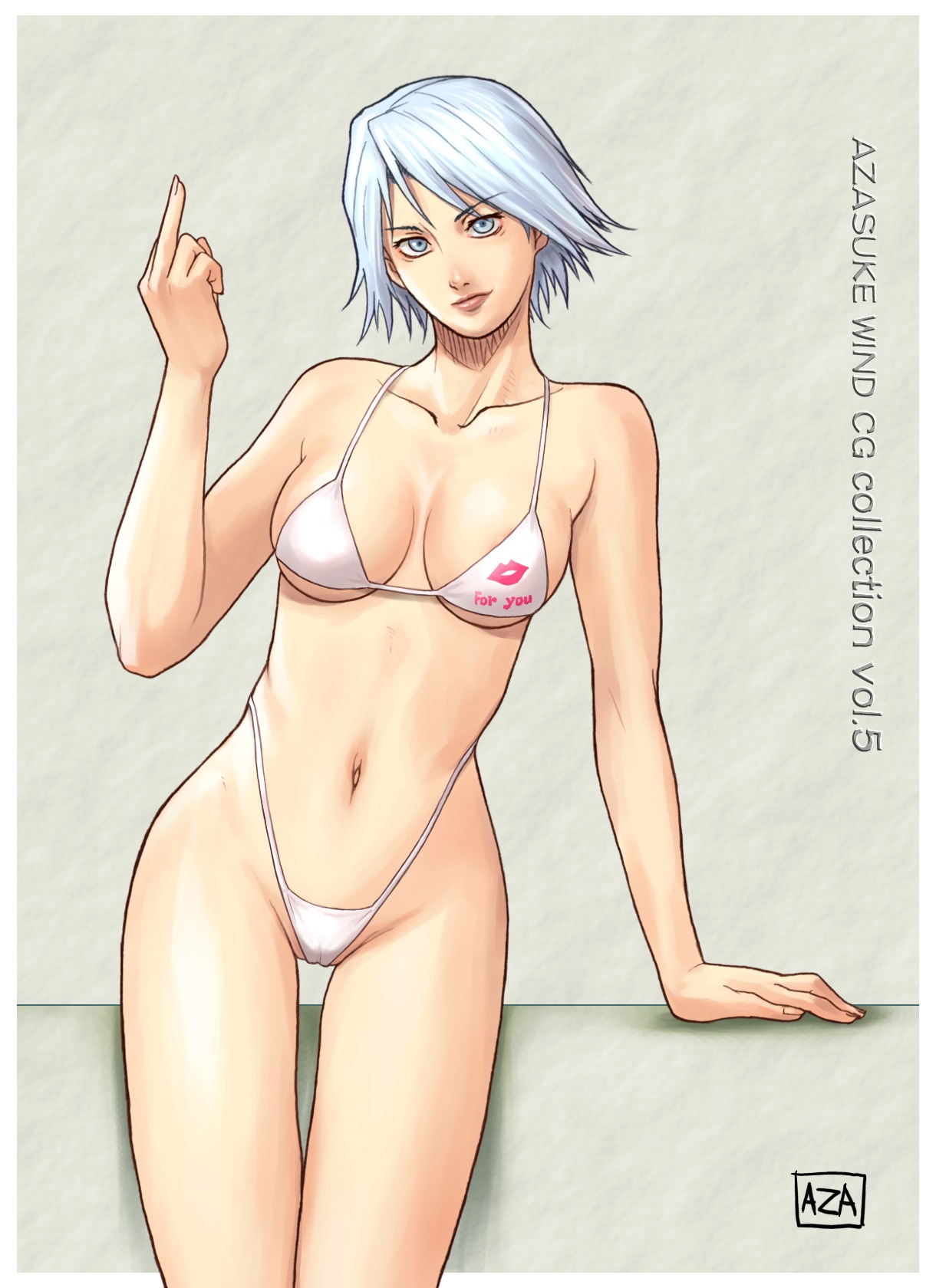 azasuke bikini cameltoe christie_(doa) dead_or_alive female highres middle_finger pussy rule34 swimsuit tecmo
