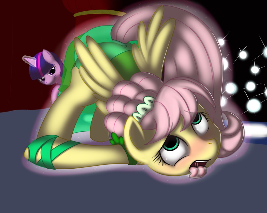 dress drool equine female feral fluttershy_(mlp) friendship_is_magic horn horse kloudmutt magic my_little_pony mythological_creature mythological_equine mythology orgasm pegasus pony public rule34 saliva straight_hair twilight_sparkle_(mlp) unicorn wings