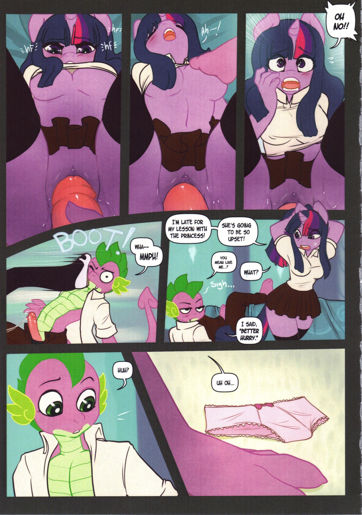 absurd_res anthro anthrofied bed blush bodily_fluids bottomwear breasts clothed clothing cock_blocked comic curvy_figure dialogue discarded_clothing dragon duo e621 english_text equid equine erection exclamation_point female female_penetrated first_person_view friendship_is_magic from_front_position fur furniture genital_fluids genitals green_eyes hair hasbro hi_res hoof_beat horn hourglass_figure humanoid_genitalia humanoid_penis interspecies leche licking lying male male/female male_penetrating male_penetrating_female male_pov mammal missionary_position multicolored_hair my_little_pony mythological_creature mythological_equine mythological_scalie mythology no_underwear on_back open_bottomwear open_clothing open_mouth open_pants open_shirt open_topwear panties pants penetrating_pov penetration penile penile_penetration penis penis_in_vagina pseudo_incest_(lore) purple_body purple_eyes purple_fur purple_hair question_mark scalie semi_pov sex shirt shocked skirt small_waist spike_(mlp) spread_legs spreading table_lotus_position tail text tongue tongue_out topwear twilight_sparkle_(mlp) two_tone_hair underwear unicorn vaginal vaginal_fluids vaginal_penetration vulva