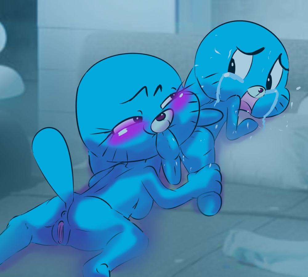 1boy 1girls anthro anus ball_(object) balls balls_sucking blue_body blue_fur blue_penis blue_skin blush blushing cartoon_network color crying domestic_cat feline female gumball_watterson incest looking_at_partner looking_back looking_pleasured male mother mother_and_son naked naked_female naked_male nicole_watterson no_bra no_clothes no_humans no_panties no_underwear nude nude_female nude_male oral penis pussy questionable_consent rule34 sex son straight_hair tagme tears testicles the_amazing_world_of_gumball vagina young younger_male