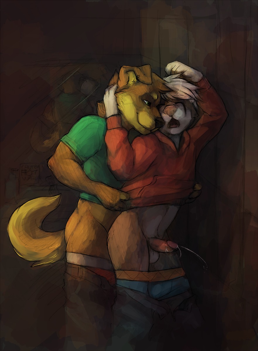 2013 anal anal_penetration anthro balls bodily_fluids bottomwear bottomwear_down canid canine canis clothed clothing conditional_dnp cum cum_while_penetrated cumshot domestic_dog domestic_ferret duo e621 ejaculation erection eyes_closed from_behind_position garnetto genital_fluids genitals hands-free hi_res male male/male male_penetrated male_penetrating male_penetrating_male mammal mustelid musteline open_mouth orgasm pants pants_down partially_clothed penetration penis sex shirt standing tail topwear true_musteline underwear undressing weasel