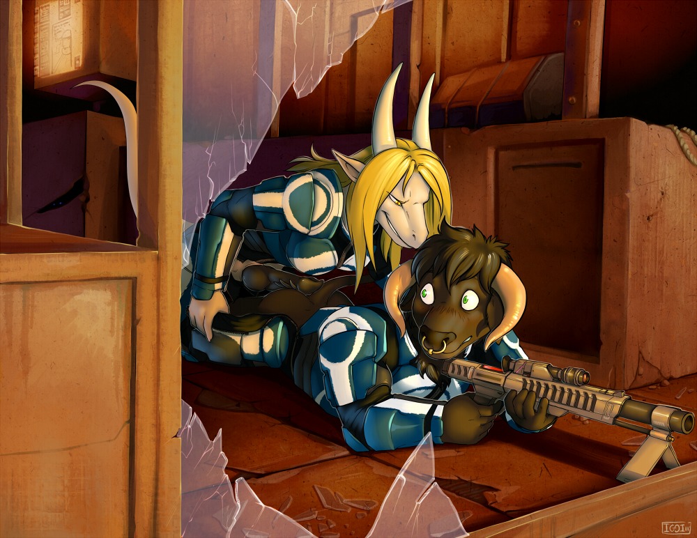 anthro armor being_watched bioware black_penis blonde_hair blue_eyes blue_suns blush bottomless bovid bovine breasts clothed clothing dragon dulcine duo e621 ebonhorn_(foxxeh) electronic_arts erection european_mythology facial_piercing genitals glass greek_mythology green_eyes grin gun gynomorph gynomorph/male hair horn hot_dogging iggi intersex intersex/male knot looking_at_another looking_back male mammal mass_effect minotaur mythological_creature mythological_scalie mythology nose_piercing nose_ring penis piercing raised_tail ranged_weapon rifle ring_piercing scalie septum_piercing sex smile sniper_rifle surprised tail weapon wide_eyed yellow_eyes