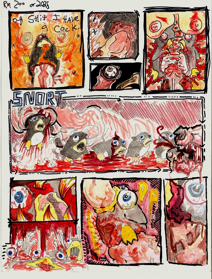 all_the_way_through anal anal_penetration anal_threading anthro avian beak bird bitchsplitter blood bloodshot_eyes bodily_fluids breasts death death_by_penis death_during_sex e621 erection gaping genitals gore gore_focus grotesque_death group herm humanoid_genitalia humanoid_penis humor intersex jessup marker_(artwork) meme nipples non-mammal_breasts non-mammal_nipples penetration penguin penile penile_penetration penis snuff solo_focus threaded_by_penis traditional_media_(artwork) vore what what_has_art_done where_is_your_god_now