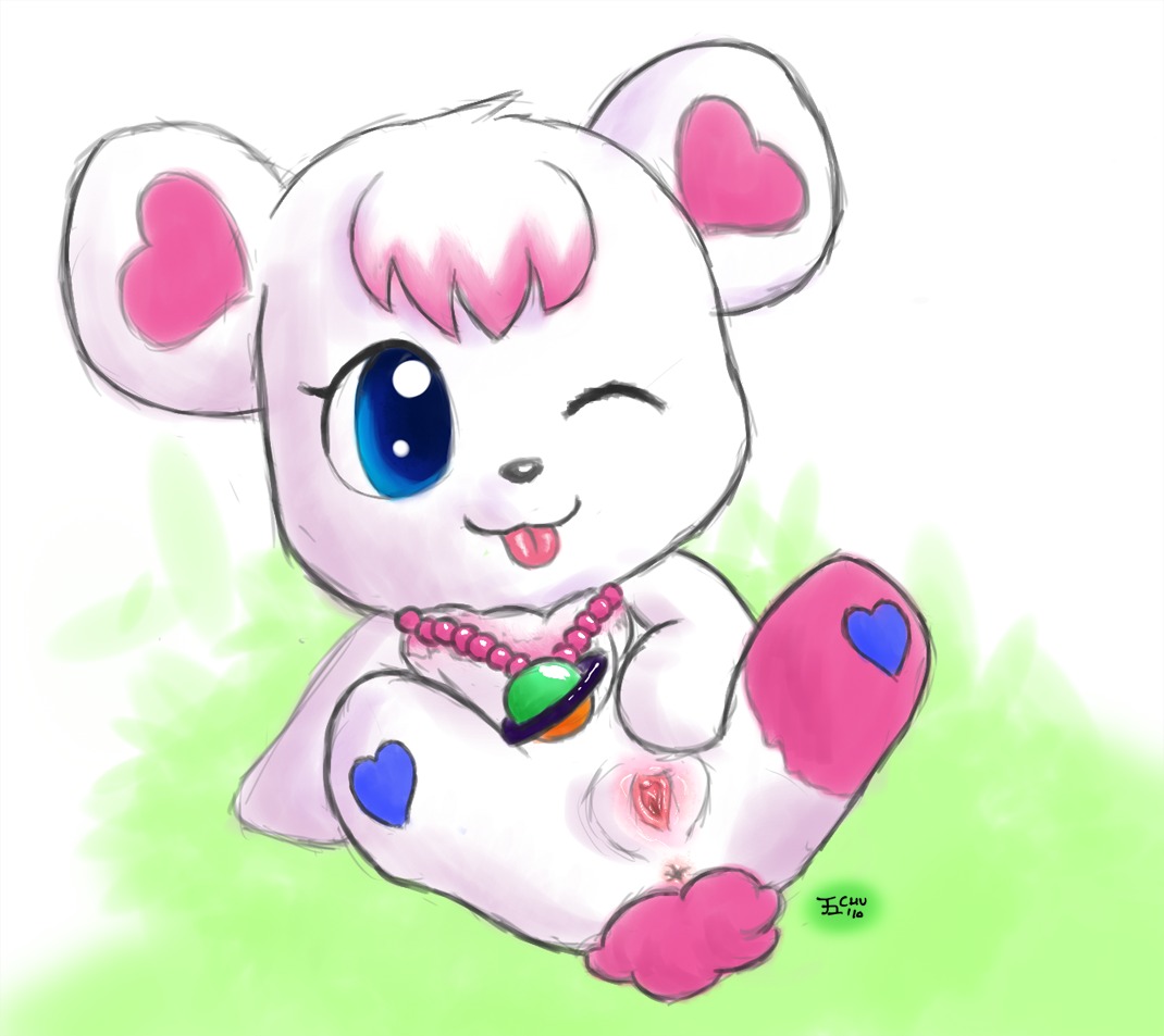 2010 anthro anus bear chu clitoris e621 female genitals jewelpet labra_(jewelpet) legs_up mammal one_eye_closed polar_bear presenting presenting_vulva sanrio sega sega_fave solo spread_legs spread_vulva spreading tongue tongue_out ursine vulva wet wink young young_anthro