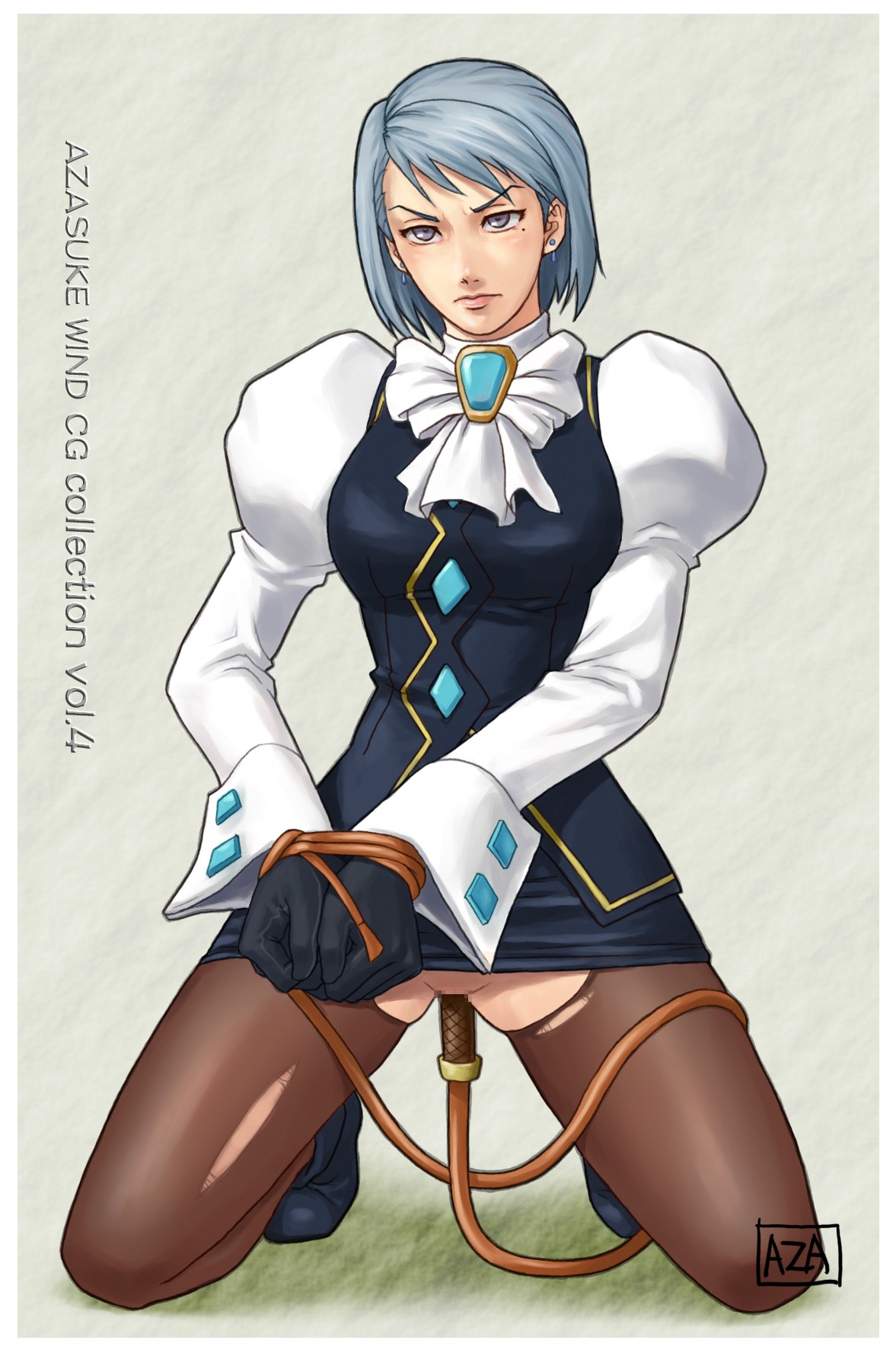 1girls ace_attorney azasuke boots censored female franziska_von_karma gyakuten_saiban high_heel_boots high_heels highres karuma_mei pantyhose rule34 torn_clothes