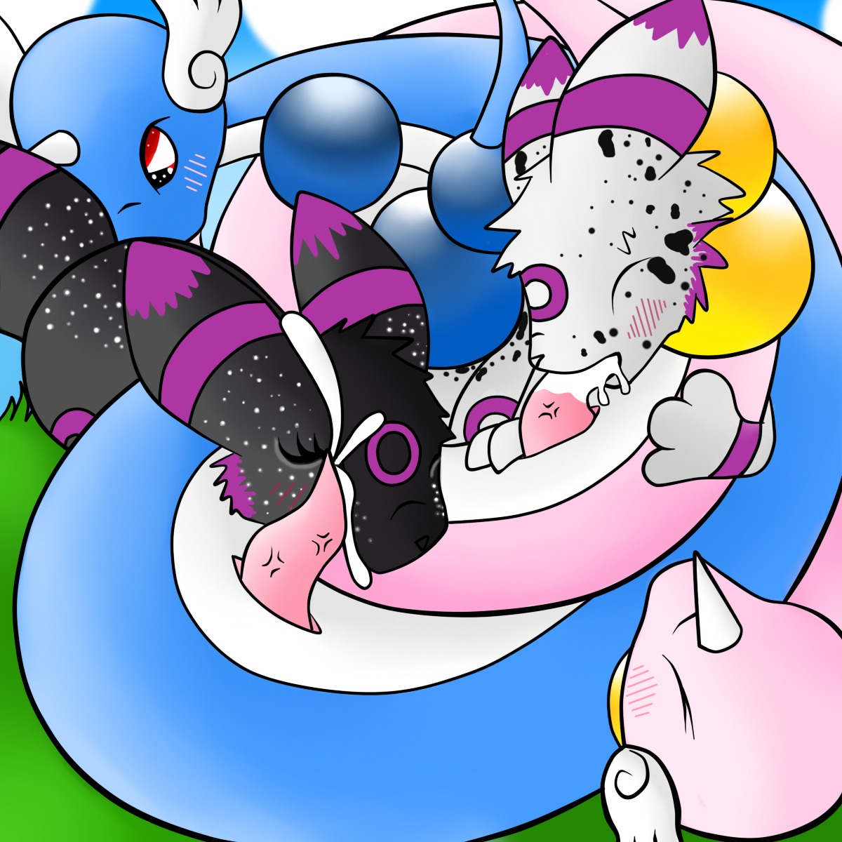 1:1 alternate_color astro_(fuzzballfox) blue_body blue_skin bodily_fluids canid canine coiling cum cum_in_mouth cum_inside dragonair e621 eeveelution erection feathered_wings feathers fellatio female feral generation_1_pokemon generation_2_pokemon genital_fluids genitals glistening group head_wings hi_res inky_(fuzzballfox) male mammal nintendo oral oral_penetration penetration penile penis pokemon pokemon_(species) serpentine sex sleepyheadjolteon tapering_penis umbreon unusual_wing_placement wings