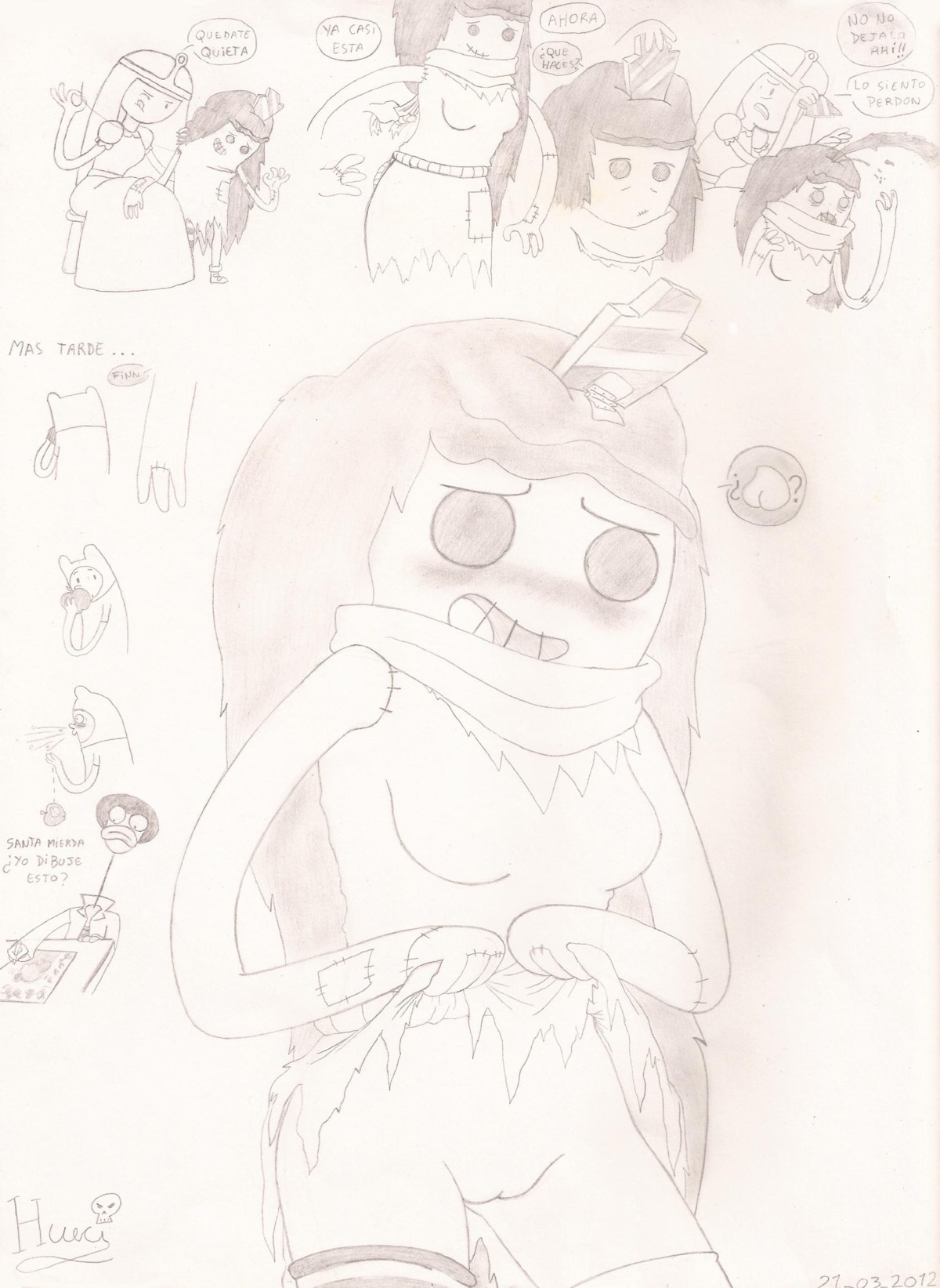 adventure_time female finn_the_human hueci princess_bubblegum raggedy_princess rule34