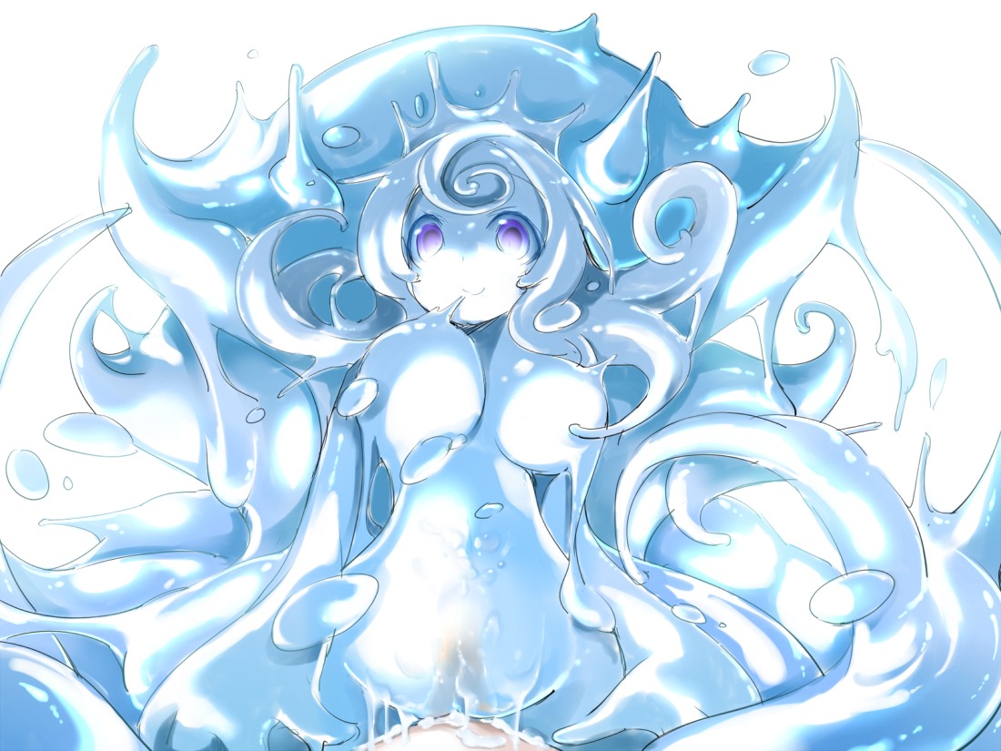 1boy 1girls 2d blue_hair blue_skin breasts copyright_request cowgirl_position cum cum_inside female female_focus female_on_top female_rapist femdom frfr goo_girl happy_sex male male_pov male_rape_victim male_victim malesub monster_girl non-human_rapist on_top pov purple_eyes pussy rape ride riding rule34 sex slime slime_girl smile