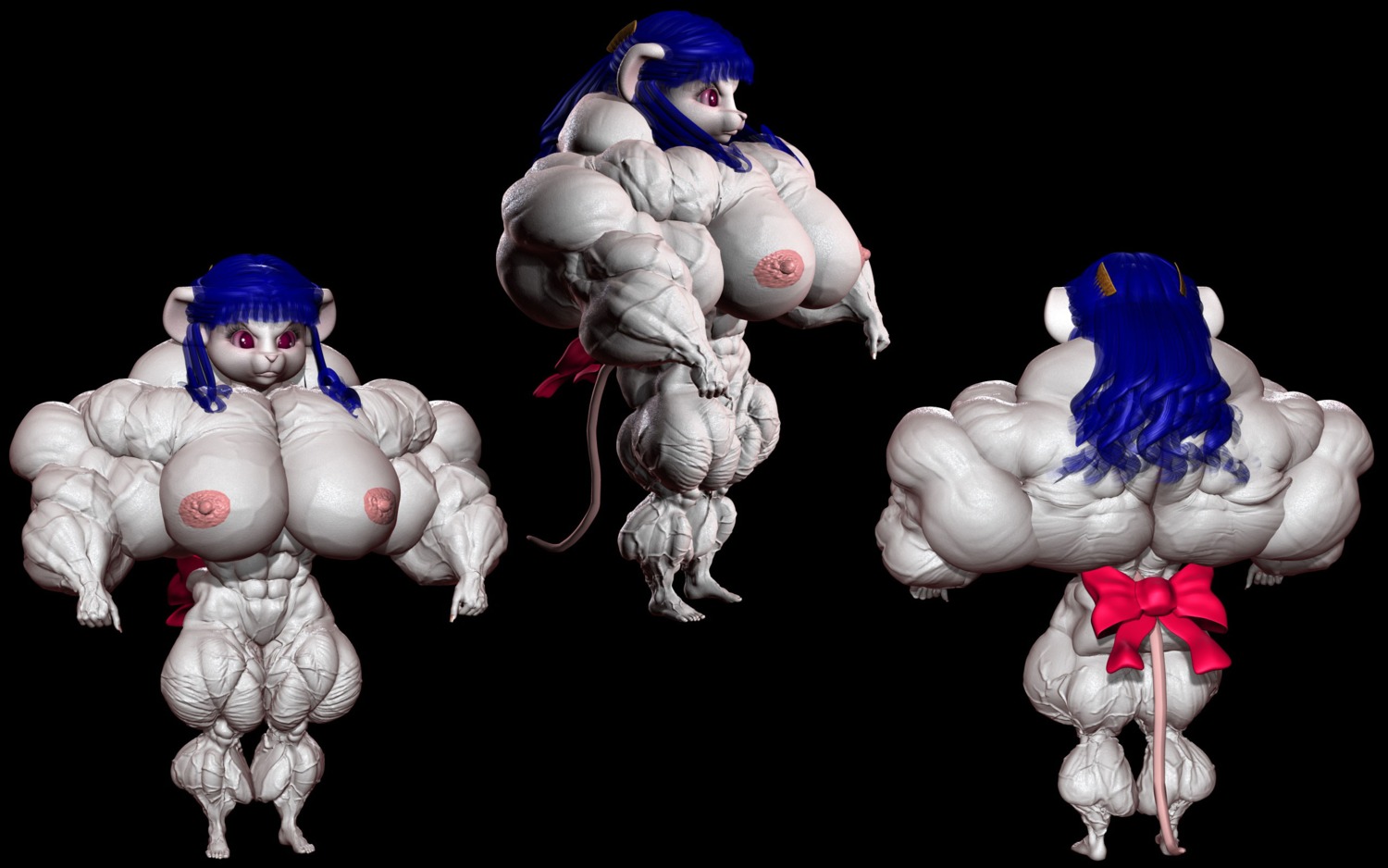 16:10 3d_(artwork) abs big_breasts breasts digital_media_(artwork) e621 female genitals hi_res mammal model_sheet mouse murid murine muscular muscular_female nipples nude rodent side_view solo tail tigersan turnaround vulva widescreen