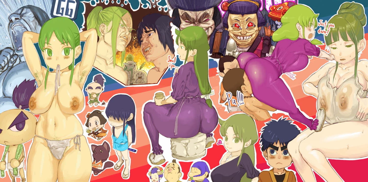 ebisumaru_(ganbare_goemon) female ganbare_goemon goemon green_hair mugen_no_ossan omitsu rule34 sasuke_(ganbare_goemon) tagme yae_(ganbare_goemon)