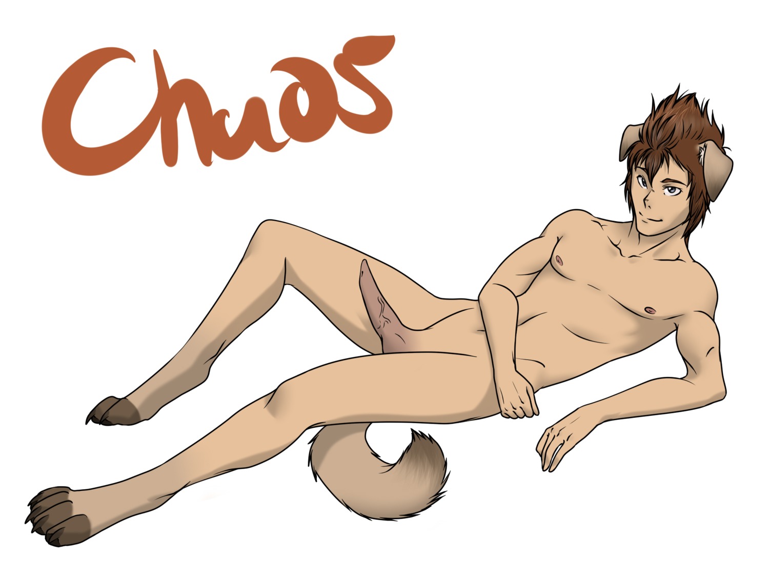 4:3 anthro canid canine canis chaos claws demon domestic_dog e621 erection genitals hi_res looking_at_viewer male mammal nipples nude paws penis popcornkitten simple_background solo tail white_background