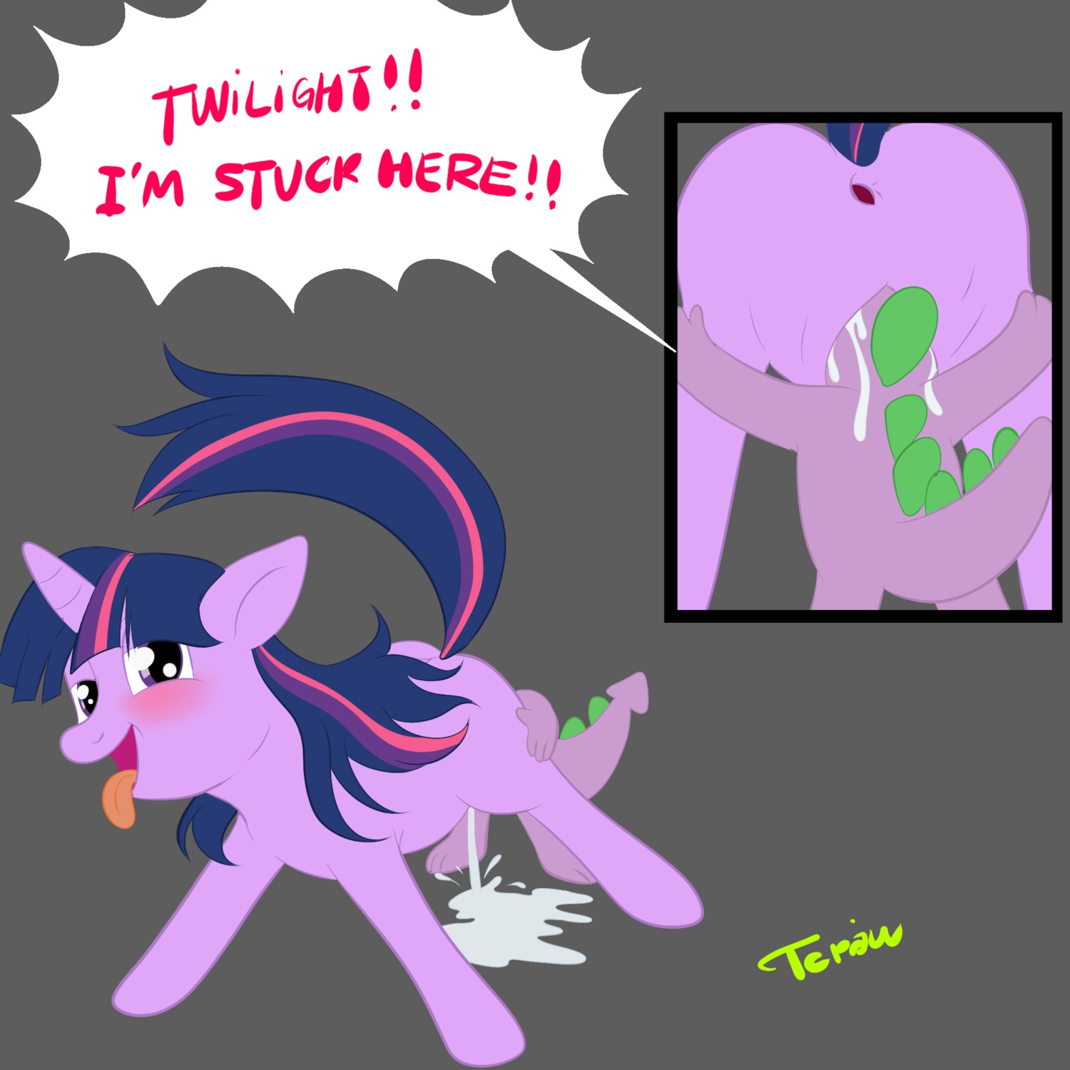 dragon equine female feral friendship_is_magic male my_little_pony rule34 scalie spike spike_(mlp) straight_hair tecraudio twilight_sparkle_(mlp) unicorn what