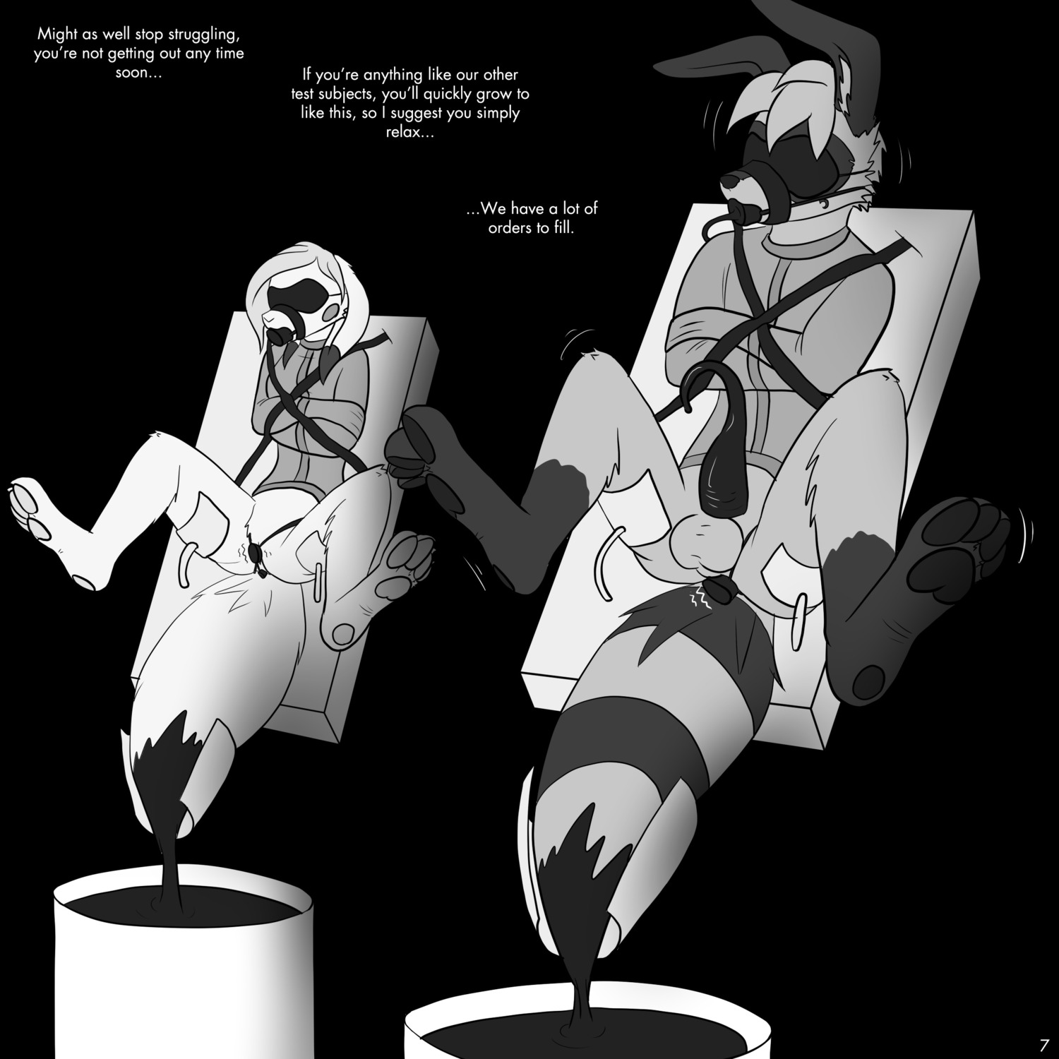 1:1 4_toes absurd_res anal anal_penetration anthro ball_gag bdsm black_background blindfold bodily_fluids bondage bottomless bound canid canine cheek_tuft clothed clothing comic cum cum_circulation cum_in_self cum_inside duo e621 ears_down english_text erection facial_tuft feet female fox fur gag gagged genital_fluids genitals greyscale hair hi_res hybrid ink_(disambiguation) male male_penetrated mammal monochrome nintendo nx-42 penetration penis pivoted_ears pokemon procyonid raccoon restraints sex_toy short_hair simple_background spread_legs spreading straitjacket strapped_in_toy submissive text toes transformation tuft vaginal vibrator