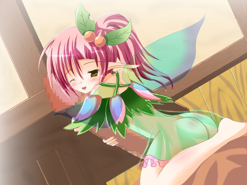 1boy 1girls bodyjob censored fairy fairy_(mamono_girl_lover) female hug male mamono_girl_lover micro_female penis ponytail rule34 tied_hair wings