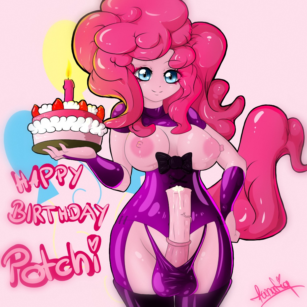 1:1 2014 animal_genitalia animal_penis anthro anthrofied balls big_breasts biped birthday_cake blue_eyes bodily_fluids breasts cake candle clothing cum dessert e621 earth_pony english_text equid equine equine_genitalia equine_penis erection fanatiq food friendship_is_magic fur genital_fluids genitals gynomorph hair hasbro horse intersex looking_at_viewer mammal my_little_pony nipples panties penis pink_body pink_fur pink_hair pinkie_pie_(mlp) pony smile solo text underwear