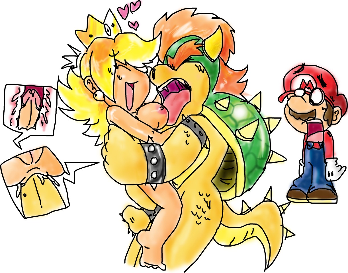 bowser cheating female green_shell horns koopa male mario mario_(series) nintendo perverted_bunny princess_peach rule34 shell spiky_shell straight_hair