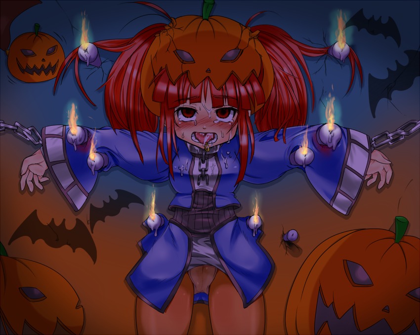 bat candle female pumpkin red_eyes rule34