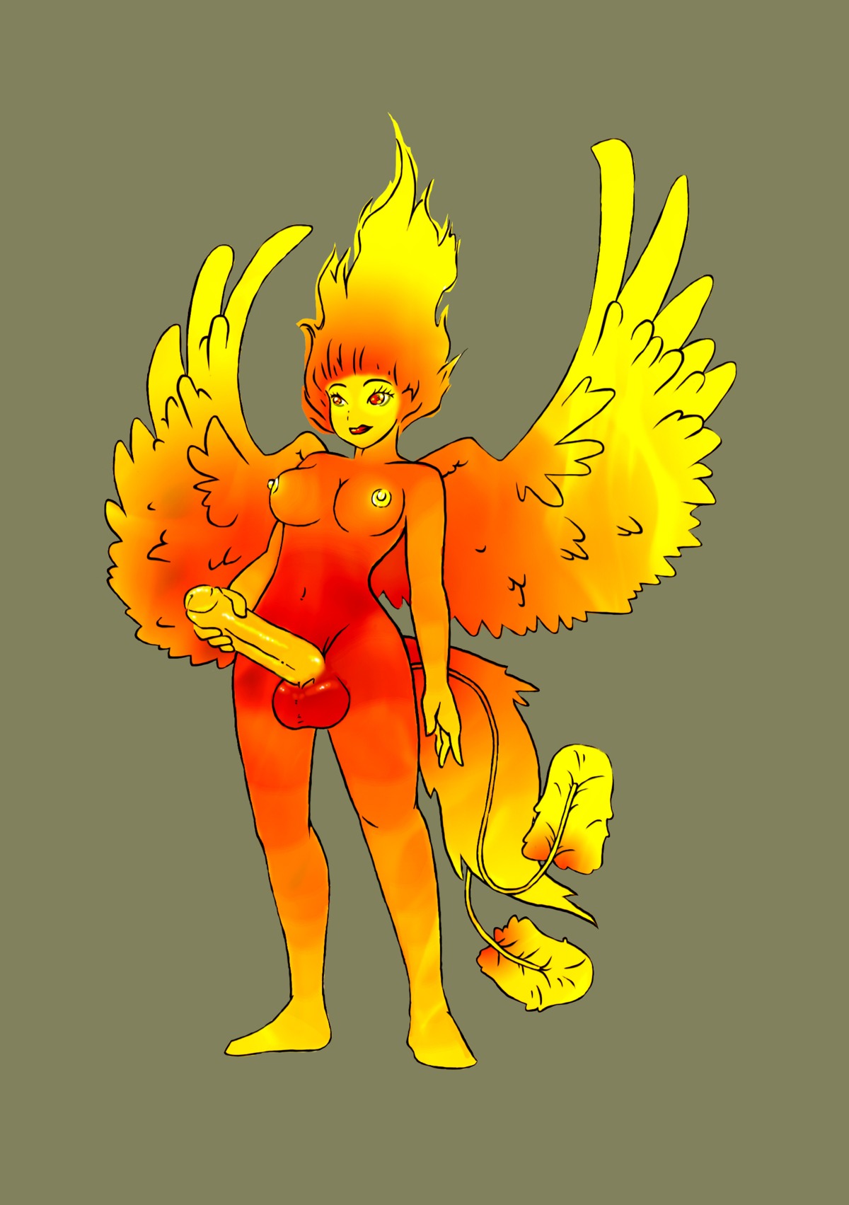 absurd_res animal_humanoid avian avian_humanoid balls big_balls big_penis bortz breasts e621 erection european_mythology feathered_wings feathers fire flaming_hair genitals greek_mythology gynomorph hi_res humanoid humanoid_genitalia humanoid_penis intersex mythological_avian mythological_bird mythological_creature mythological_firebird mythology nipples nude penis phoenix pseudo_hair solo sophie_nix winged_humanoid wings